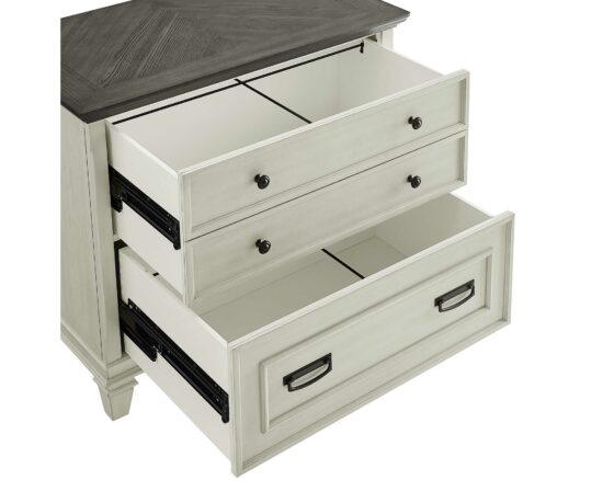 Hartford White Lateral file drawers open