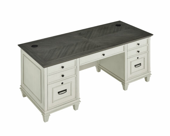 Hartford White Double Pedestal Desk