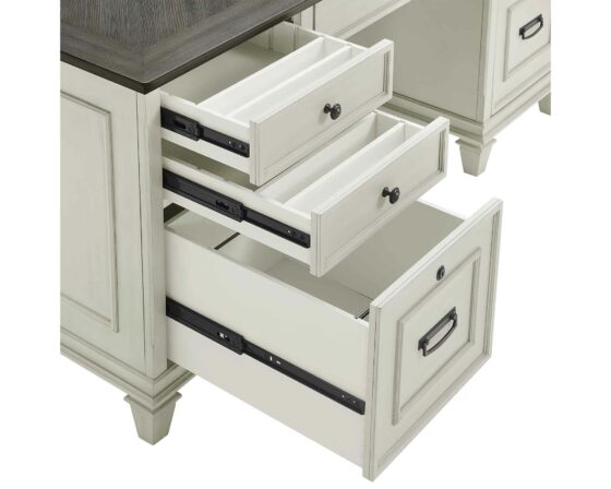 Hartford White Double Pedestal Desk