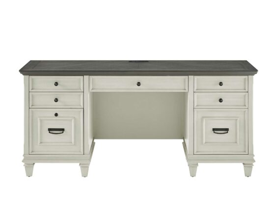 Hartford White Double Pedestal Desk