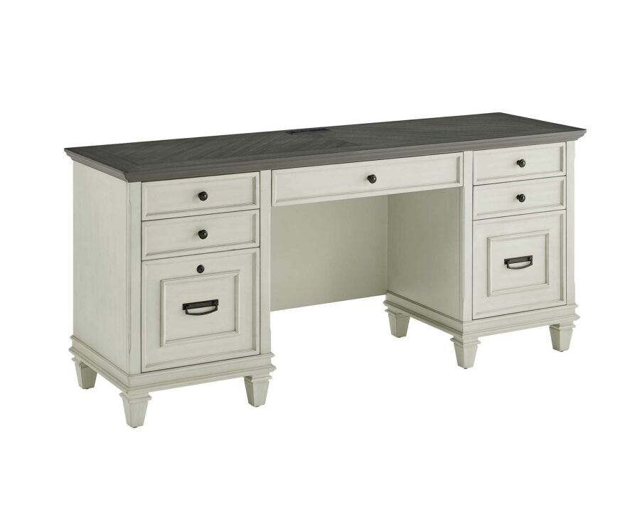 Hartford White Double Pedestal Desk