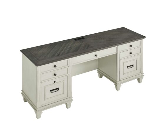 Hartford White Double Pedestal Desk