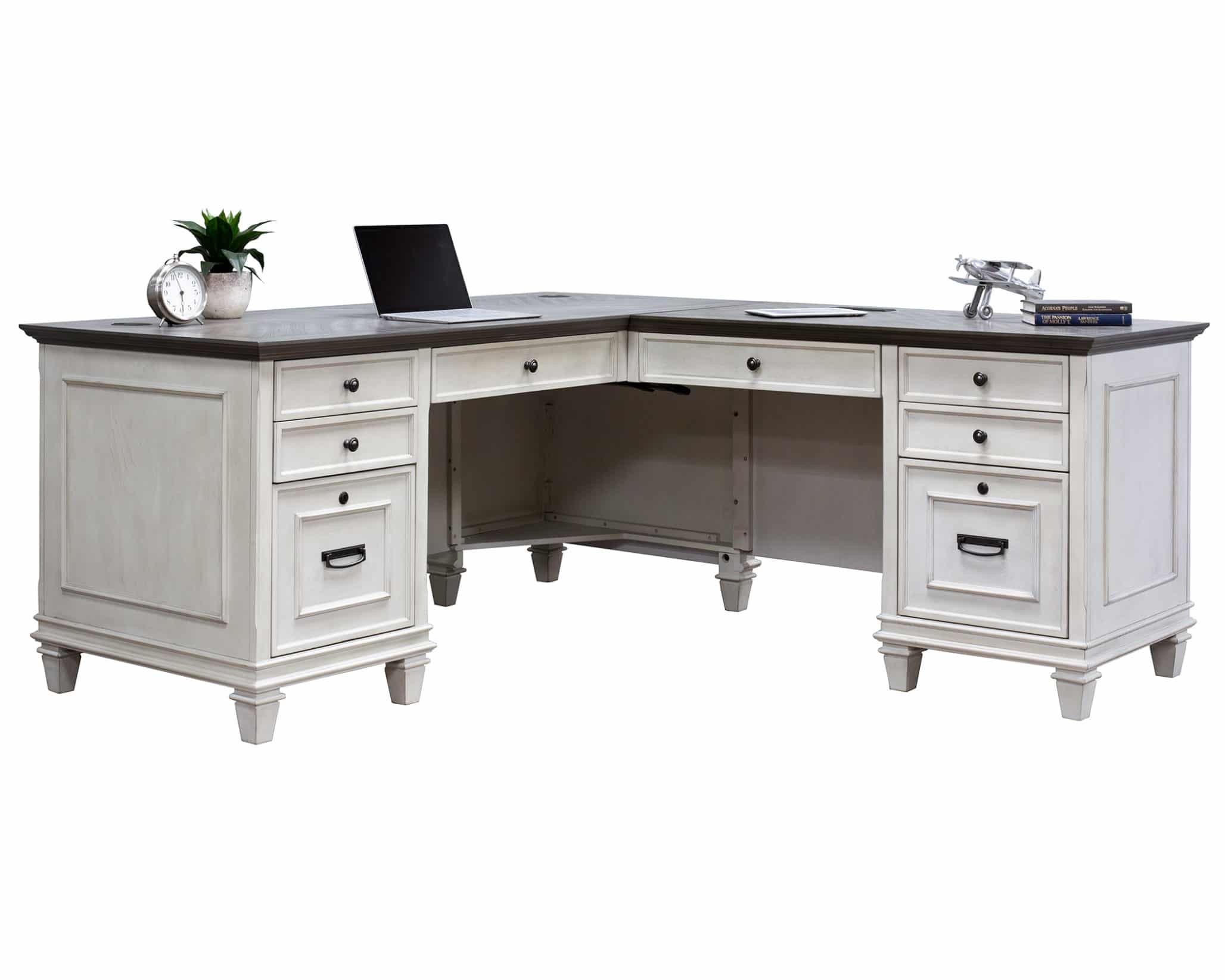 Executive Conference Desk Corner Drawers Modern Writing Office