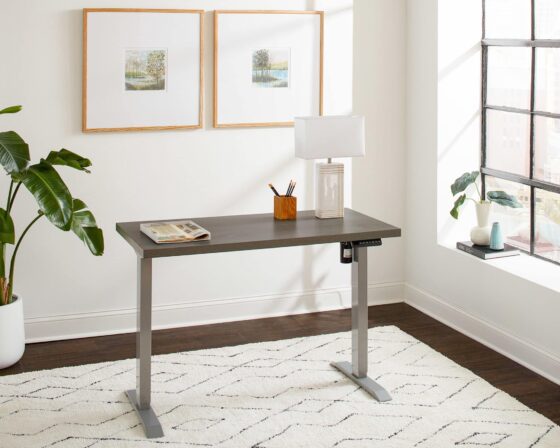 Martin Furniture Sit/Stand Desk in Gray