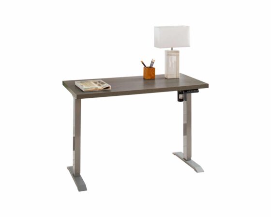 Martin Furniture Sit/Stand Desk in Gray on white background