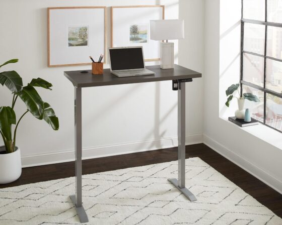 Martin Furniture Sit/Stand Desk in Gray