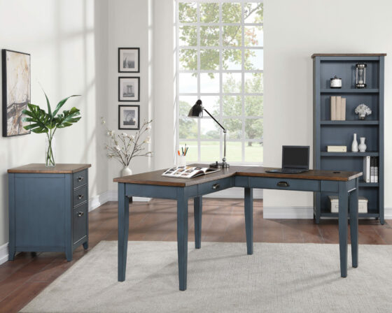 Martin Furniture Fairmont File Cabinet collection for small spaces with L-shaped desk