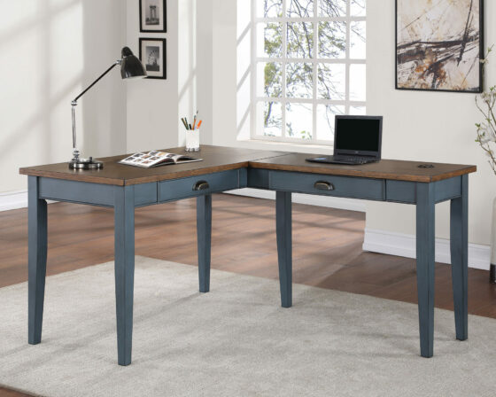 Martin Furniture Fairmont Open L-Desk for small spaces in home office setting