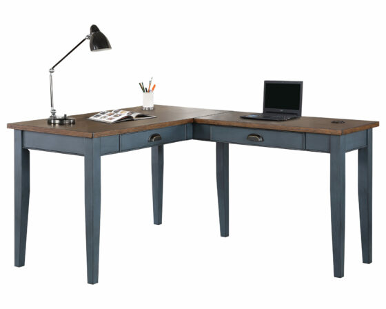 Martin Furniture Fairmont Open L-Desk for small spaces on white background