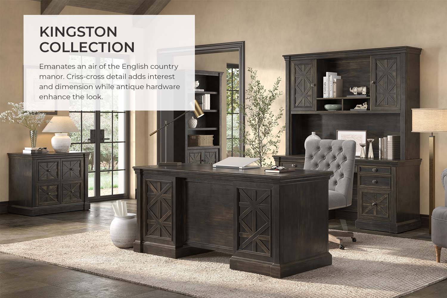 Hartford Distressed Black Home Office Set from Martin Furniture