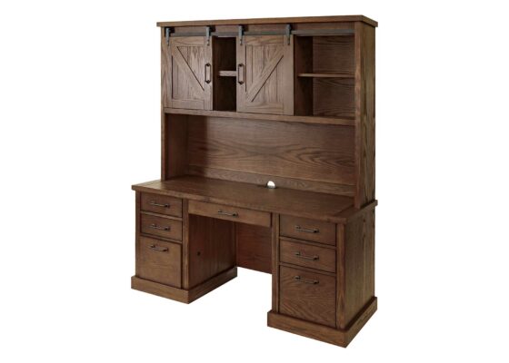 Avondale Hutch-Weathered Oak Finish_Open Door