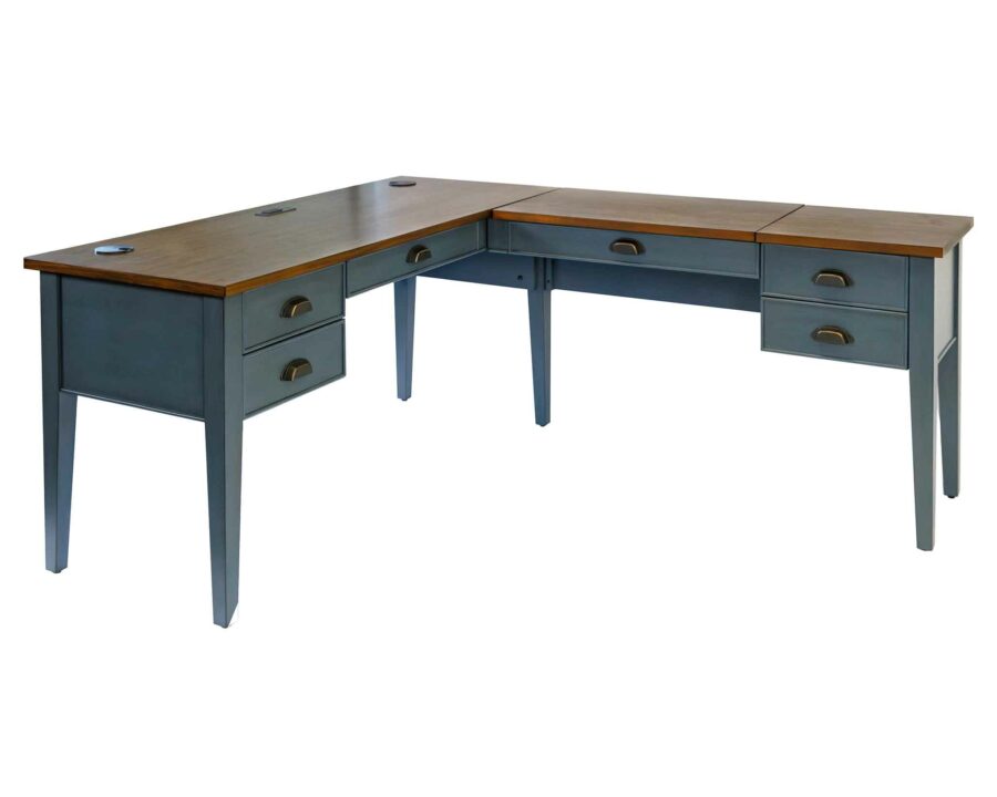 Half-Pedestal L-Desk with Right Return Lift