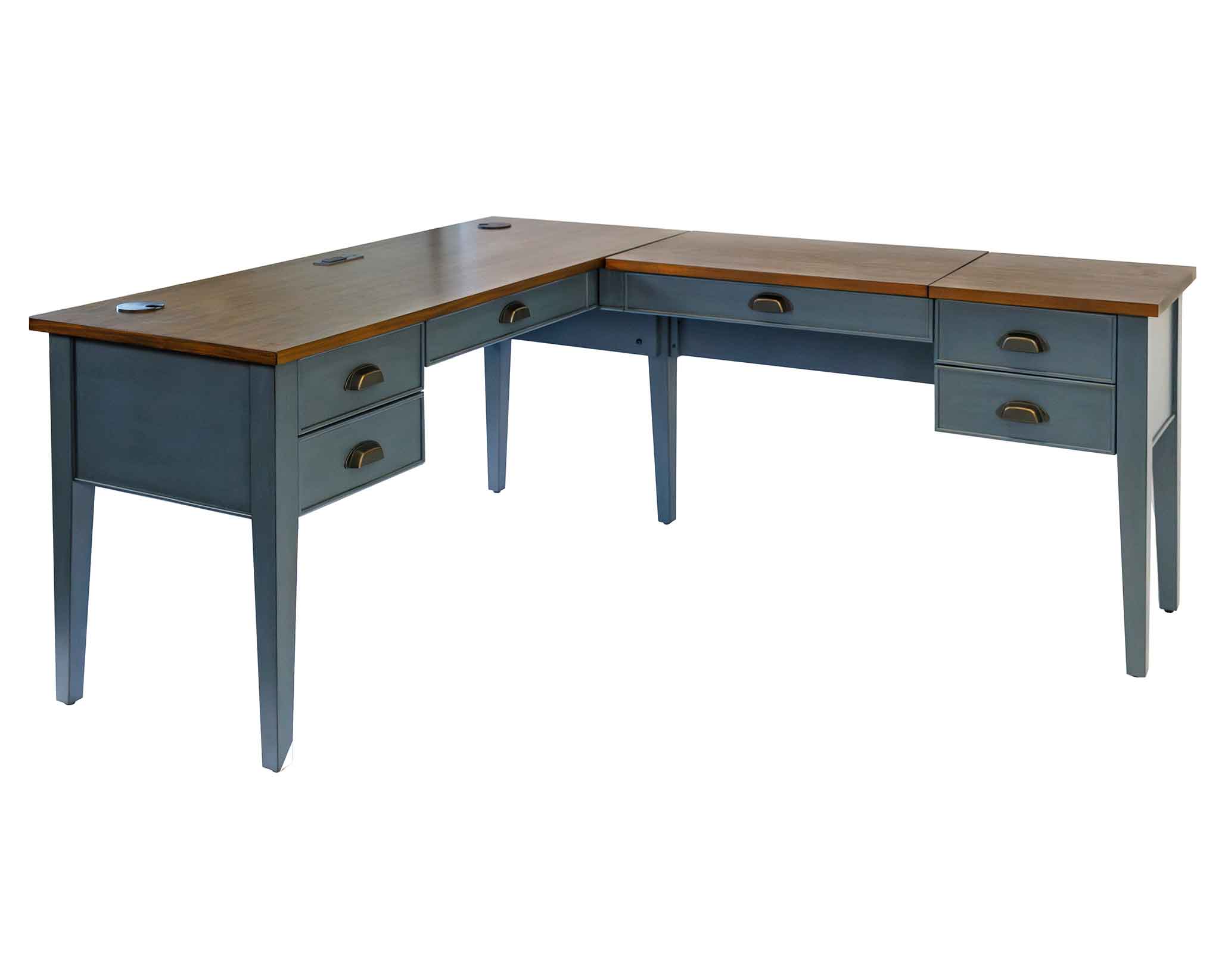 Blue corner desk discount