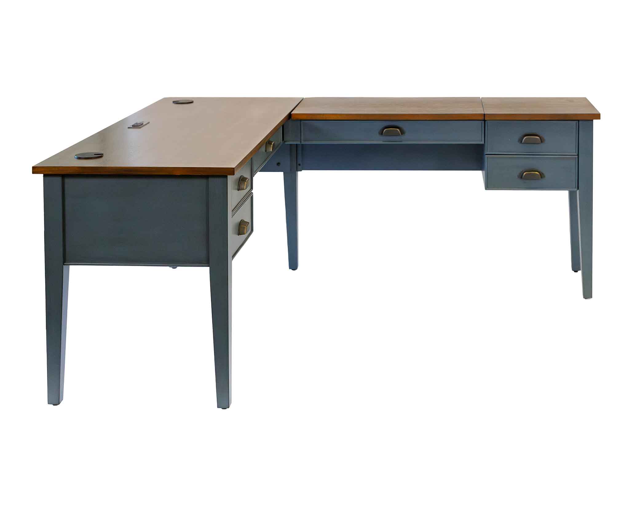 Half Pedestal L-Desk with Right Return Lift – Martin Furniture