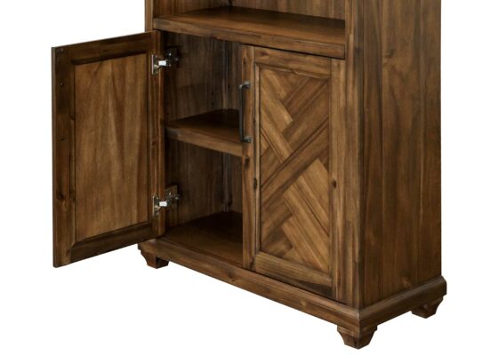 Porter Collection - Bookcase with Lower Door open