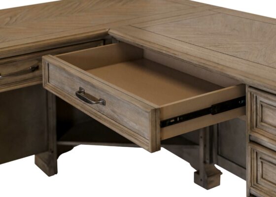 Bristol Open L-Desk Top Drawer Open