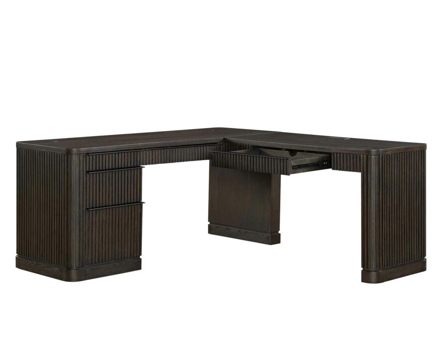 L-Shape Pedestal Desk with Open Return – Martin Furniture