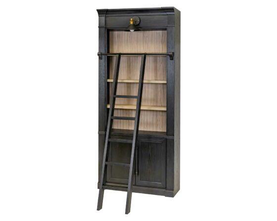 Willow Lane Black Bookcase with Ladder