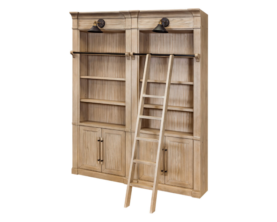 Two Willow Lane Natural Oak Bookcase with Ladder