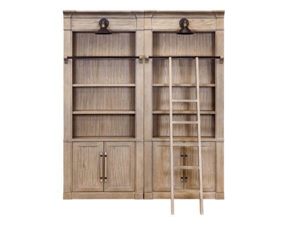 Two Willow Lane Natural Oak Bookcase with Ladder