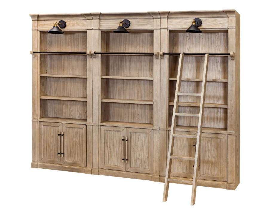 Three Willow Lane Natural Oak Bookcase with Ladder