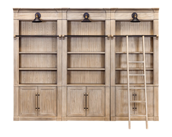 Three Willow Lane Natural Oak Bookcase with Ladder