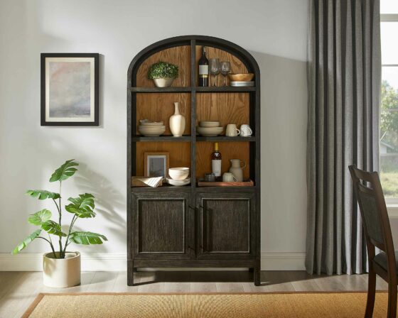 Olivia Black Arched Cabinet