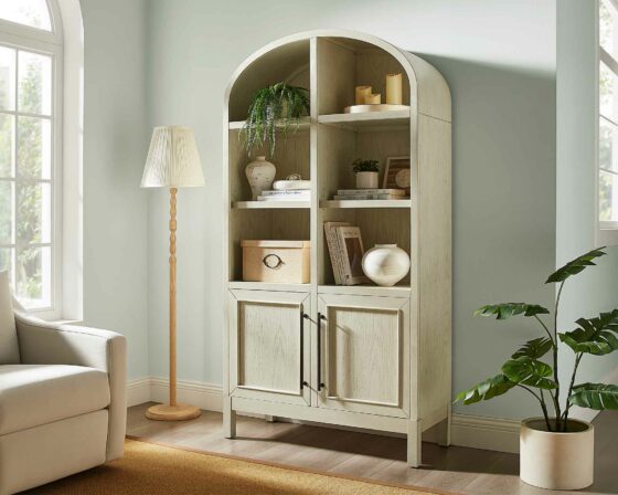 Olivia White Arched Cabinet