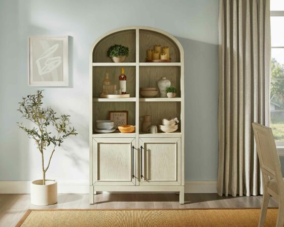 Olivia White Arched Cabinet