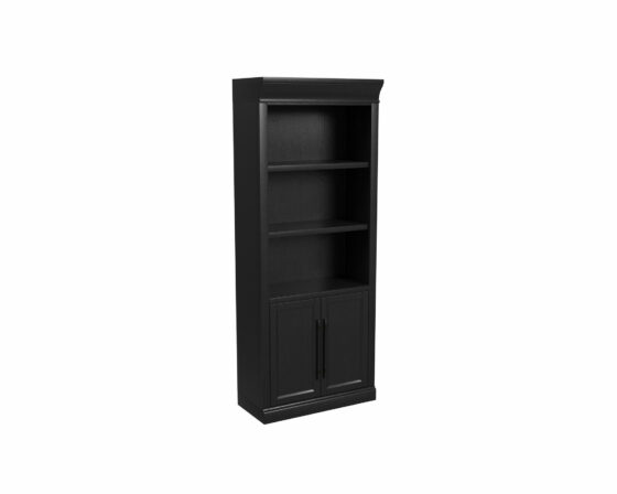 Willow Lane Bookcase with Doors In Black