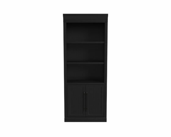 IMWL3280DB_alt2_SLW Willow Lane Bookcase with Doors In Black
