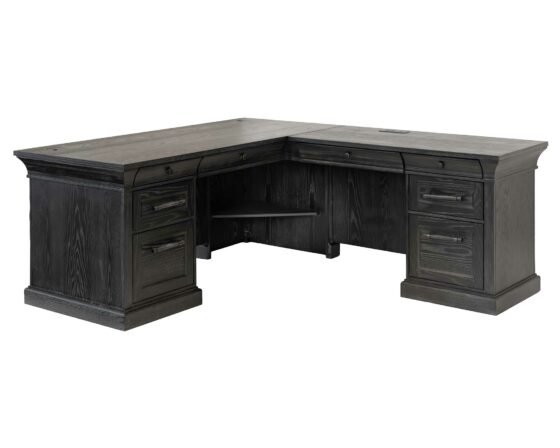 Willow Lane Black - L-Shape Desk front