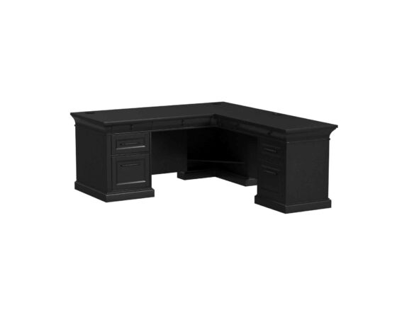 Willow Lane Double Pedestal L-Desk In Black