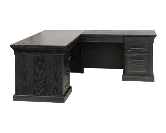 Willow Lane Black - L-Shape Desk angle