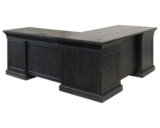 Willow Lane Black - L-Shape Desk back angle