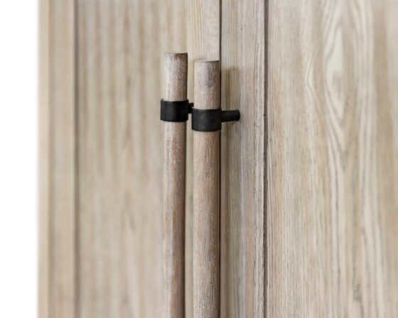 Willow Lane Natural Oak Bookcase with lower doors details