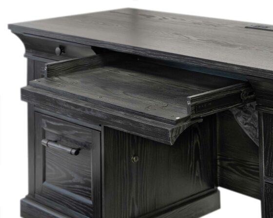 Willow Lane Black Double Pedestal Desk details