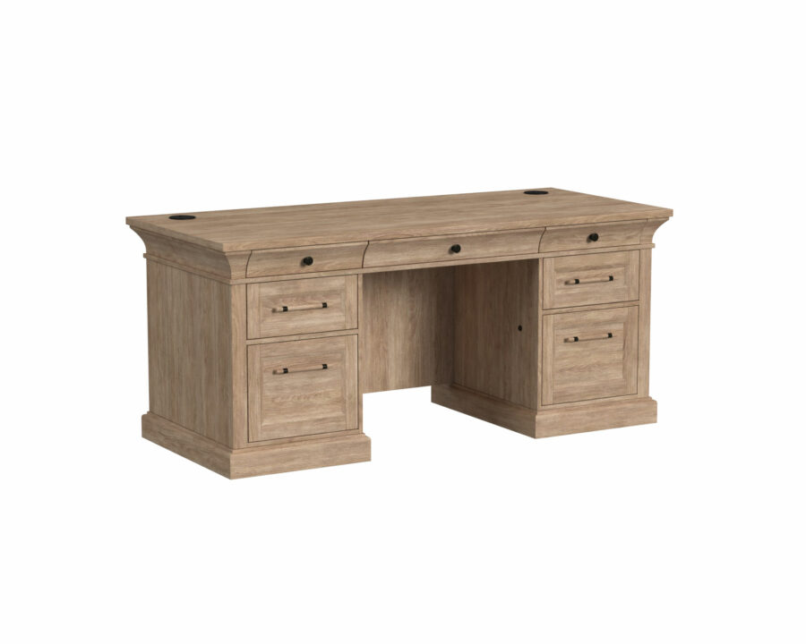 Willow Lane Double Pedestal Desk In Natural Oak