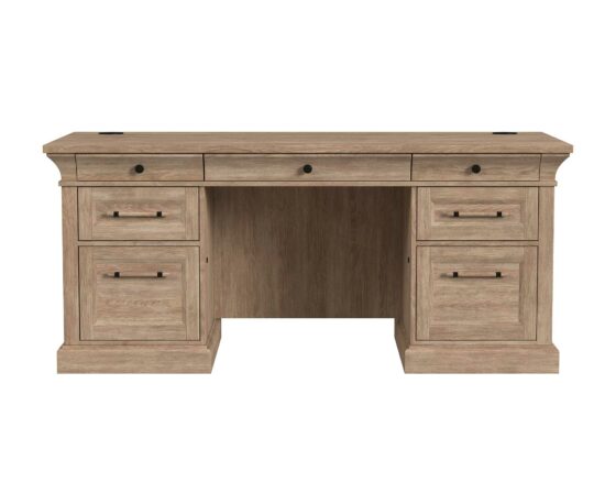 Willow Lane Double Pedestal Desk In Natural Oak
