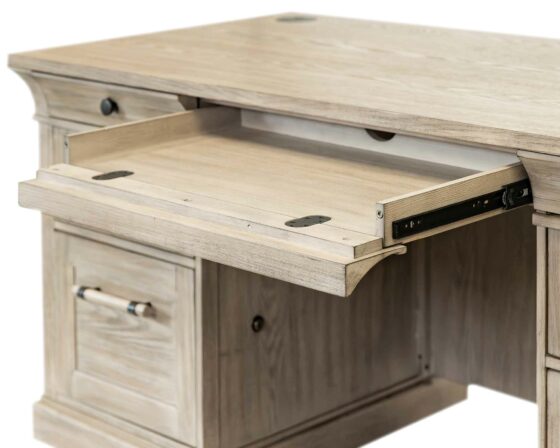 Willow Lane Natural Oak Pedestal Exec Desk details