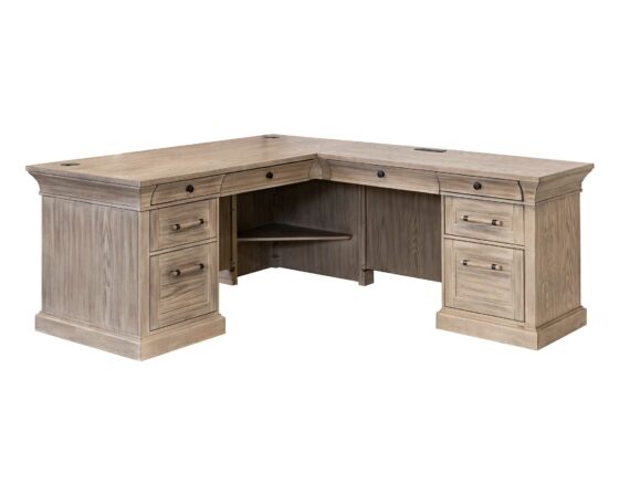Willow Lane Natural Oak - L-Shape Desk front