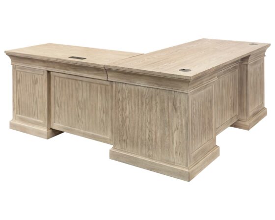 Willow Lane Natural Oak - L-Shape Desk back angle