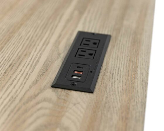 Willow Lane Natural Oak Pedestal L-desk details