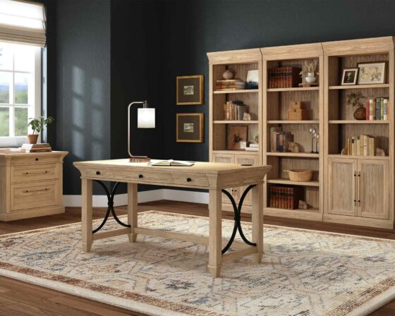 Willow Lane in Natural Oak Room Scene with Writing Desk