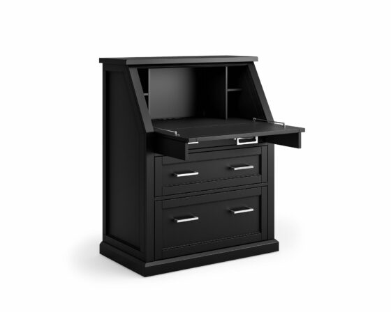 Abby Black Secretary Desk Open Lid