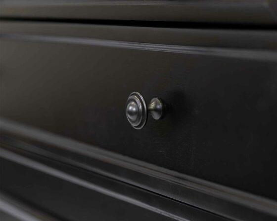 Hartford Black Secretary Desk - Hardware knob detail