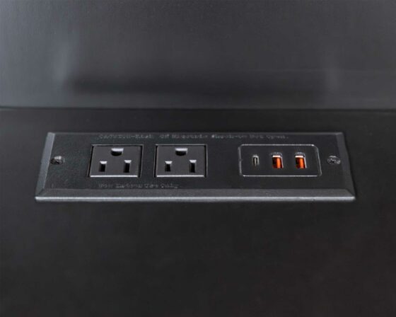 Hartford Black Secretary Desk - Power outlet detail