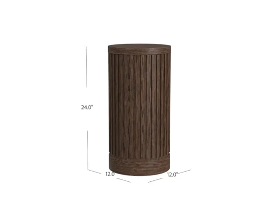 24" height Dark Chocolate Tulane Pedestal with dims