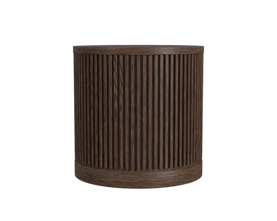 24" round brown tulane end table