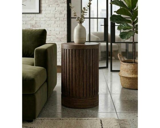 Tulane 12" dia x 24h Brown Pedestal